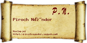 Piroch Nándor névjegykártya